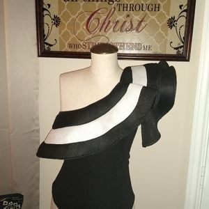 Black and white body/bathing suit